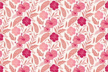 detailed floral sketch pattern in seamless format with leaf vines and rose artwork for pillowcases, wrapping paper, and textile projects

