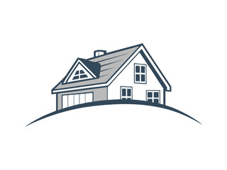 House Roof Logo Vector  Real Estate Property, Architecture Construction Icon, Modern Home Building Design for Realtor Branding and Contractor Services