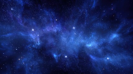 Naklejka premium Vast Starry Night Sky with Bright Galaxies and Constellations in Deep Space.