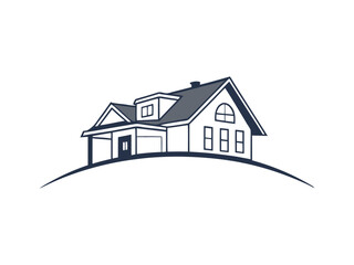 House Roof Logo Vector  Real Estate Property, Architecture Construction Icon, Modern Home Building Design for Realtor Branding and Contractor Services