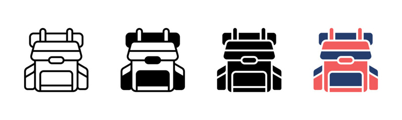 Backpack icon sheet multiple style collection