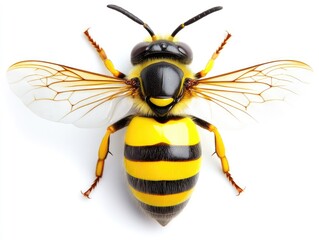 Fototapeta premium Close-up of a bee with wings spread