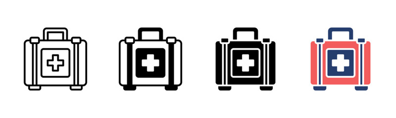 Obraz premium First Aid Kit icon sheet multiple style collection
