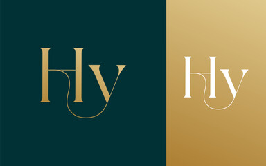 Initial letter HY YH logo design vector illustration for couple, wedding, and business