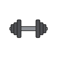 Dumbbell icon in flat style. Workout gym tool vector illustration 