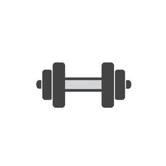 Dumbbell icon in flat style. Workout gym tool vector illustration 