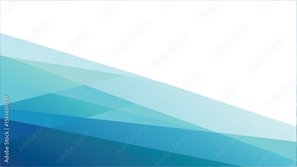 Poster abstract background with overlapping blue and teal polygons creating a modern design effect of layer