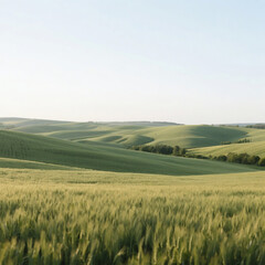 Fototapeta premium Peaceful Agricultural Scene with Rolling Hills