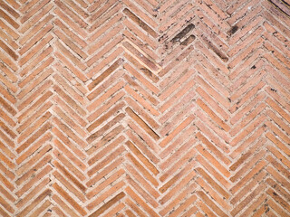 Textura de ladrillo en suelo r&uacute;stico. Patr&oacute;n