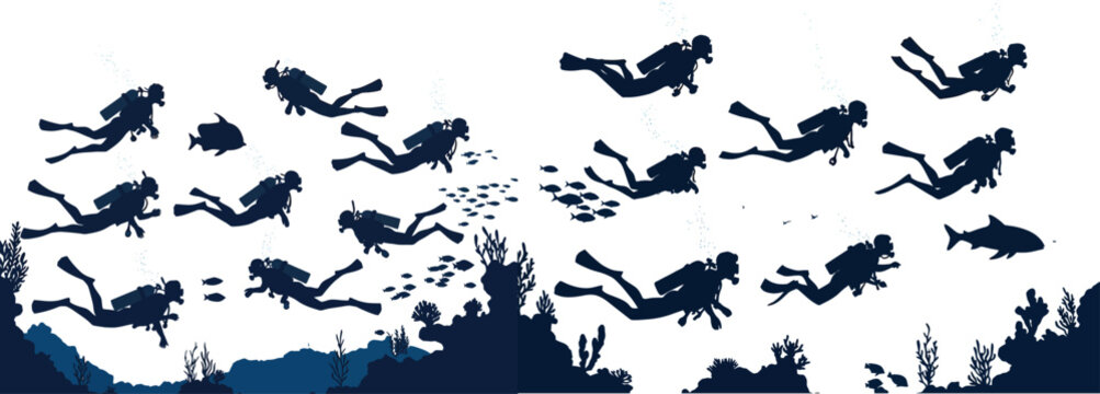 The ultimate scuba diving adventure: exploring the silhouette of a coral reef underwater