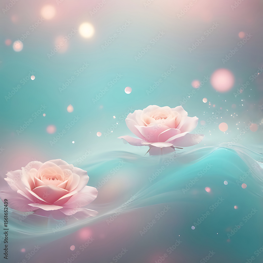 Poster modern abstract background with smooth blue texture, light effects, bokeh pattern, and elegant wave 