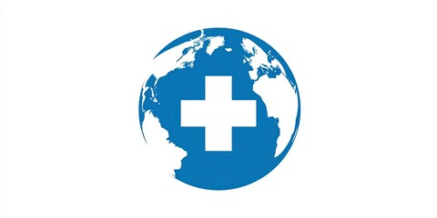 Fototapeta premium Globally Inspired Medical Cross and Earth Illustration Representing Healthcare Unity.