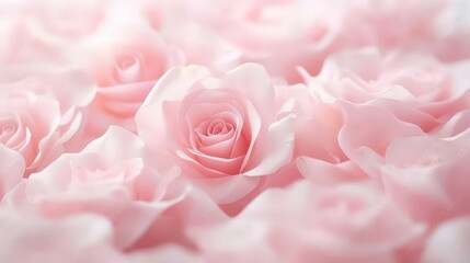 Abstract floral background of pale pink roses. Banner for Valentine's Day, Mother's Day, love.