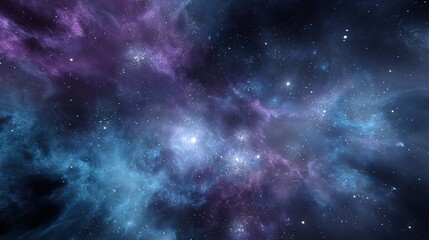 Naklejka premium Vast colorful galaxy filled with stars nebulae cosmic space exploration background.