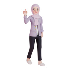 Woman In Hijab Having Idea 3D Illustration
