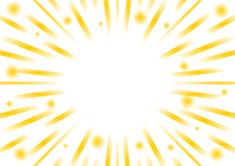 爆発しているような黄色い線と円の背景イラスト