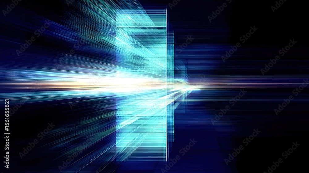 Aufkleber abstract futuristic digital technology background with glowing light effects and motion blur.