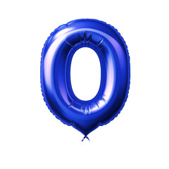 Blue Balloon Number zero 3d