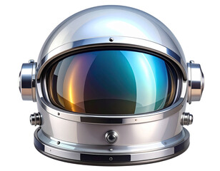 Fototapeta premium Retro-Futuristic Space Helmet with Chrome Finish, isolated on transparent background PNG