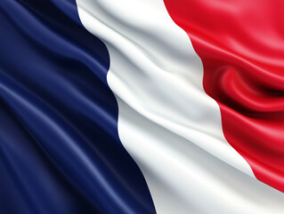 French flag waving in the wind: symbol of france