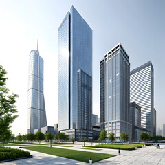 Naklejka premium modern office building, modern office buildings, modern office buildings in chicago , dubai building