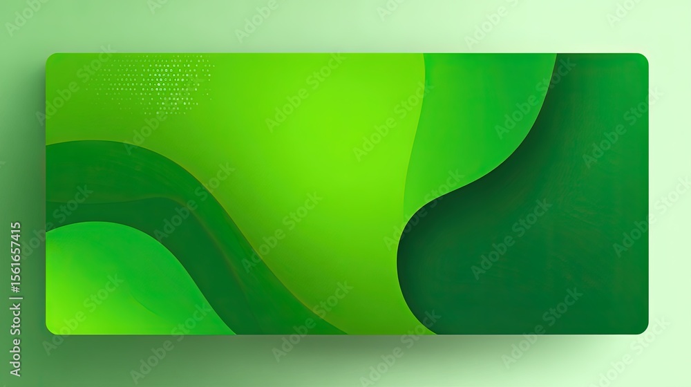 Leinwandbilder bright green abstract background with flowing curves and smooth gradient transitions.