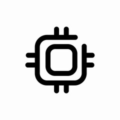 cpu processor chip computer icon vector sign