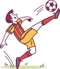 soccer player kicking ball