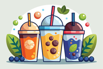 Bottle and glass beverage icon set with wine, champagne, milk, and fresh fruit juice illustrations