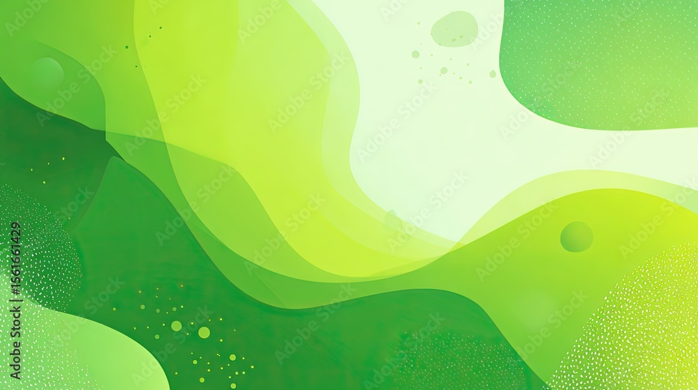Poster abstract green fluid background with light vivid gradient and smooth flow.