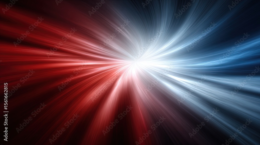 Aufkleber dynamic abstract background with red and blue streaks radiating outward in motion and light.