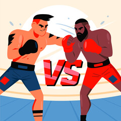 Mixed Martial Arts Cartoon Combat template