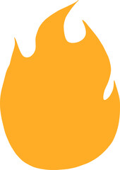 Minimal Yellow Flame Icon Silhouette