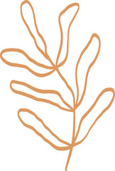 Tall Botanical Leaf Outline Sketch