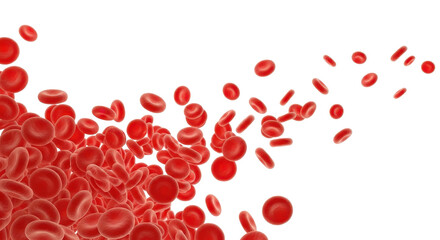 Red blood cells flowing isolated PNG with Transparent Background