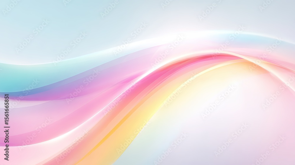 Poster Abstract colorful flowing waves with smooth gradient lines and vibrant glow.