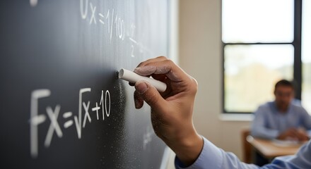Chalk Dust Trails Across Equations on Blackboard