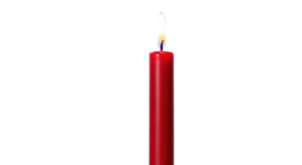 Burning red candle isolated PNG with Transparent Background