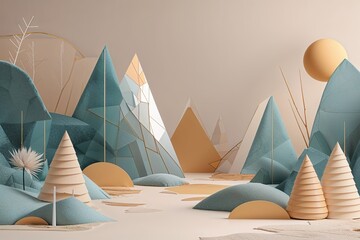 Minimalist Abstract Nature Artwork Featuring Geometric Designs and Gentle Textures