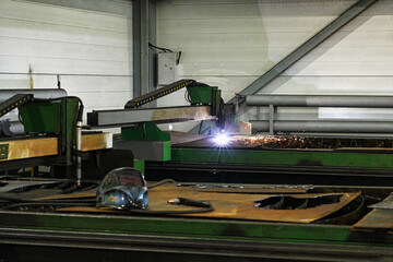 Manufacturing industry plant factory welding turner milling machine operator welder girl woman...