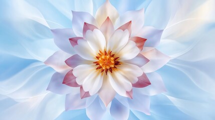 Obraz premium An elegant watercolor mandala with fine lace detailing, radiating from the center