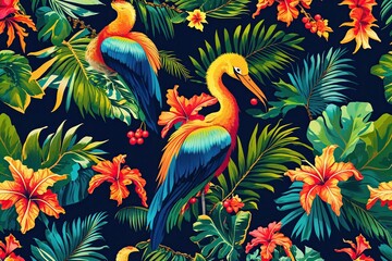 Tropical Holiday Wallpaper Design for a Festive and Vibrant Atmosphere