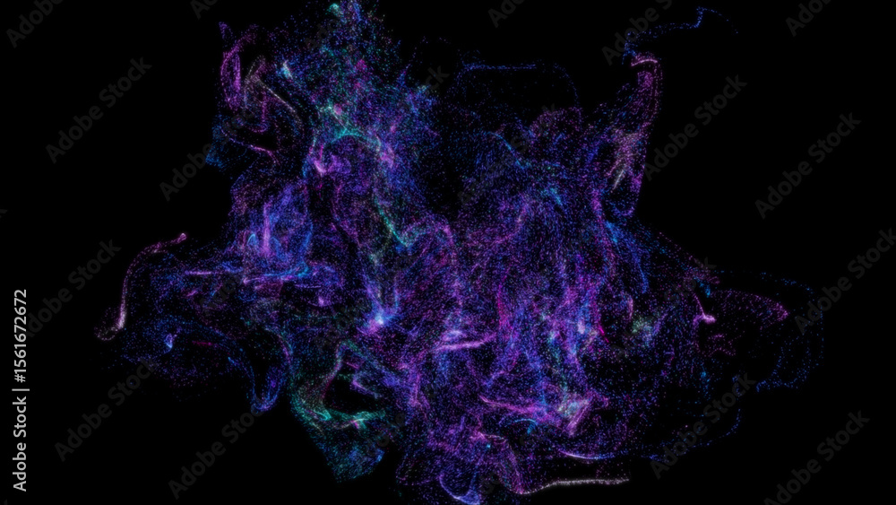 Aufkleber purple particles moving background. slow energy flying particles with glow effects. dust particles f