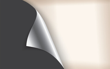 Vector illustration of a curled page corner revealing a bright layer underneath, ideal for banners, ads, and page transitions.