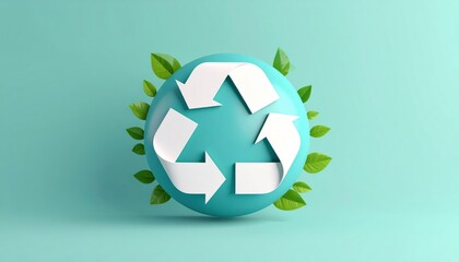 Green arrows form a recycling symbol on a vibrant eco-friendly background, illustrating environmental conservation