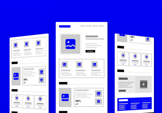 Minimal Web Wireframe Design for UXUI Projects
