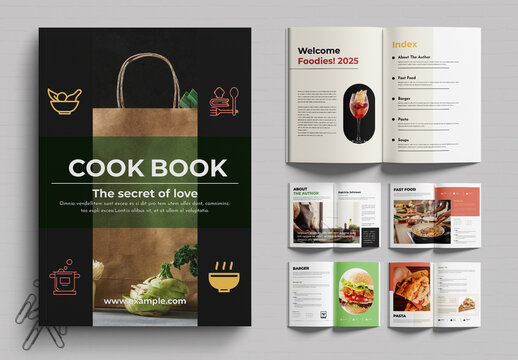 Modern Recipe Book Design Template Layout