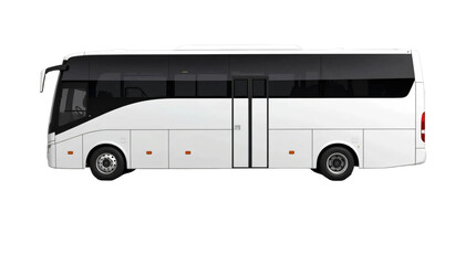 White bus isolated on transparent background