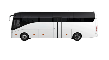 White bus isolated on transparent background