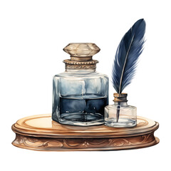 feather and ink bottle